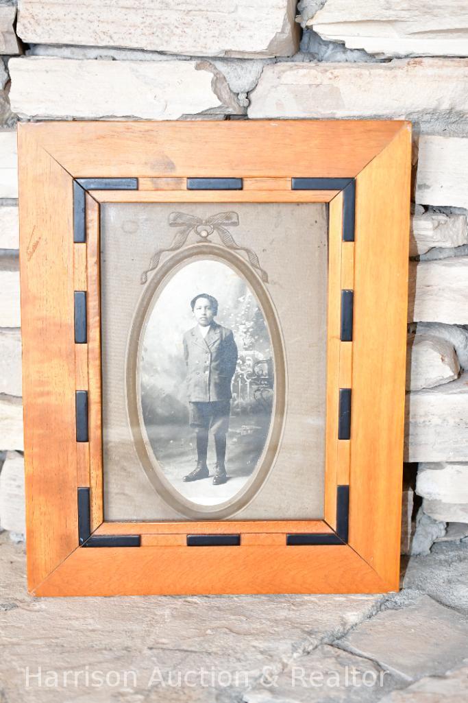 Authentic Kiowa Native American Little Boy Portrait in frame