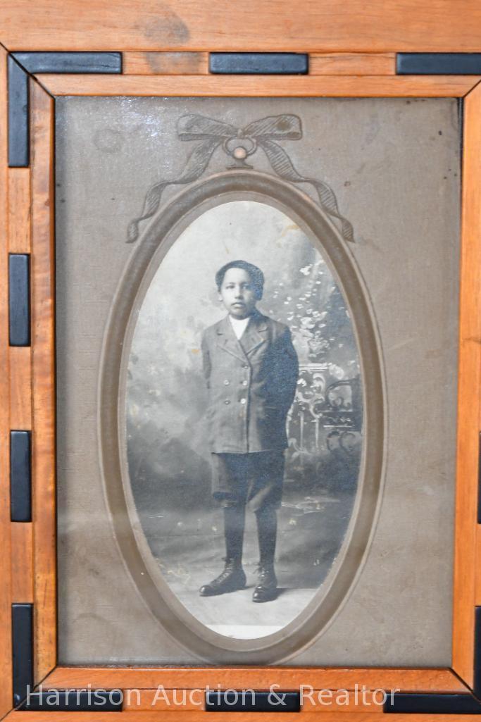 Authentic Kiowa Native American Little Boy Portrait in frame