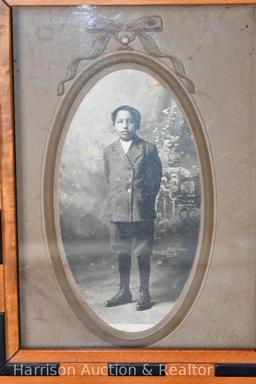 Authentic Kiowa Native American Little Boy Portrait in frame