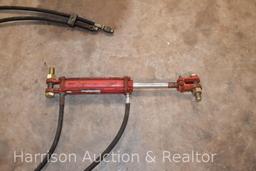 Cross 2 x 10 1 inch shaft hydraulic cylinder with hoses