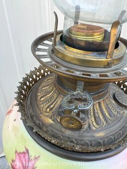 Vintage Gone With the Wind Hurricane Parlor Lamp