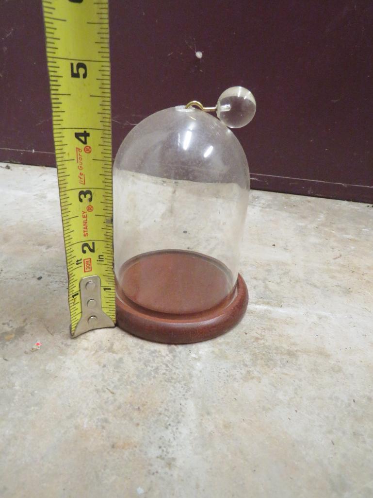 GLASS CLOCHE WITH WOOD BASE