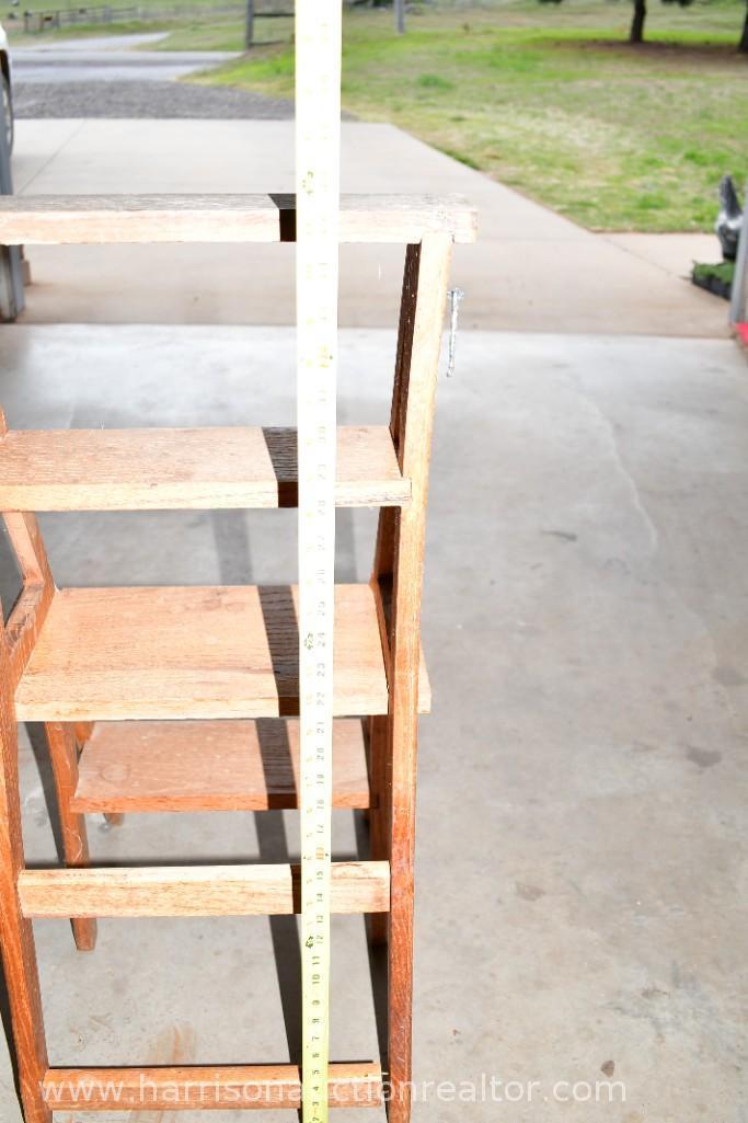 WOODEN CONVERTIBLE STEPLADDER AND CHAIR COMBO
