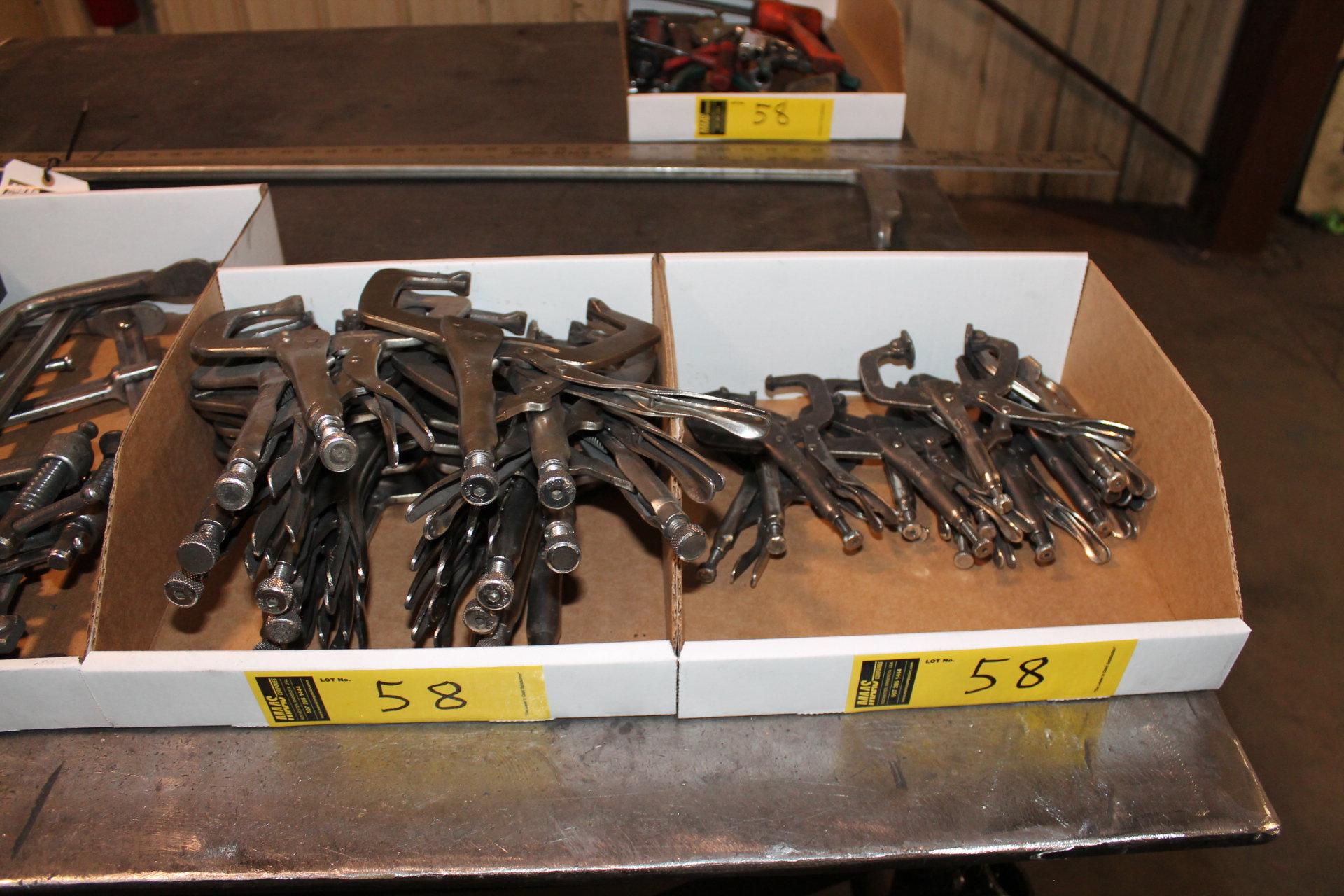 LOT 5 BOXES WELDING CLAMPS AND TOOLS