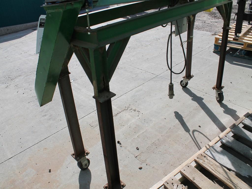 CARTER DAY PRECISION SIZER ON STEEL I-BEAM ROLLING SUPPORT STAND