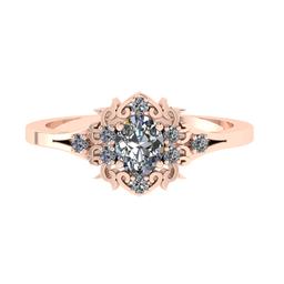 0.52 Ctw SI2/I1 Diamond 14K Rose Gold Engagement Halo Ring