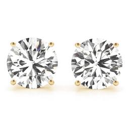 Certified 1.21 CTW Round Diamond Stud Earrings H/SI3