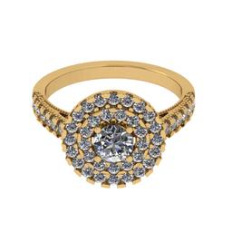 1.31 Ctw VS/SI1 Diamond 14K Yellow Gold Engagement Halo Ring