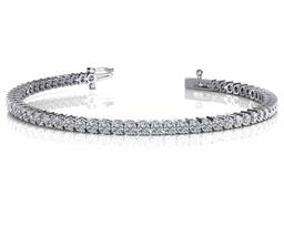 CERTIFIED 14K WHITE GOLD 12 CTW G-H SI2/I1 2 PRONG SET ROUND DIAMOND TENNIS BRACELET MADE IN USA