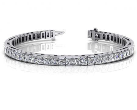 CERTIFIED 14K WHITE GOLD 10 CTW G-H SI2/I1 CLASSIC DIAMOND BOX TENNIS BRACELET MADE IN USA