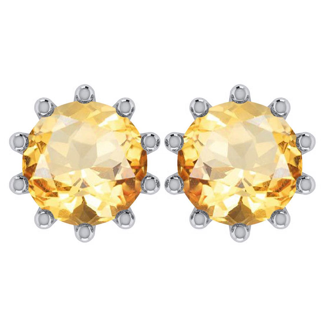 1.00 Ctw SI2/I1 Citrine 14K Rose Gold Stud Earring