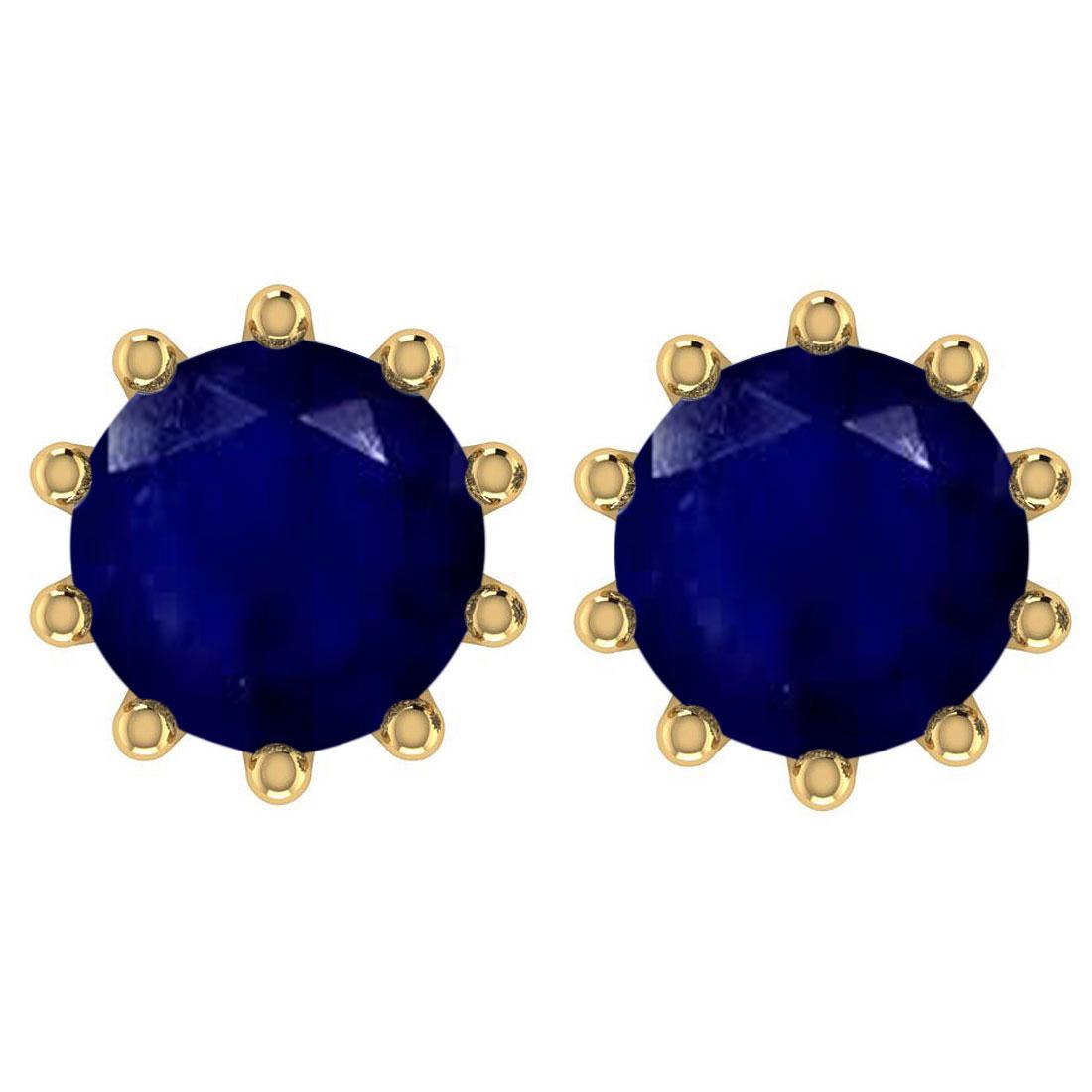 2.20 Ctw SI2/I1 Blue Sapphire14K Rose Gold Stud Earring