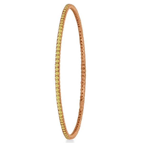 Fancy Yellow Diamond Eternity Bangle Bracelet 14k Rose Gold 2.60ctw