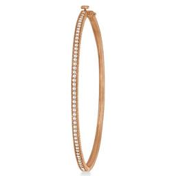 Milgrain Edged Diamond Bangle Bracelet 14k Rose Gold 0.75ctw