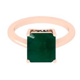 3.36 Ctw Emerald 18K Rose Gold Solitaire Ring