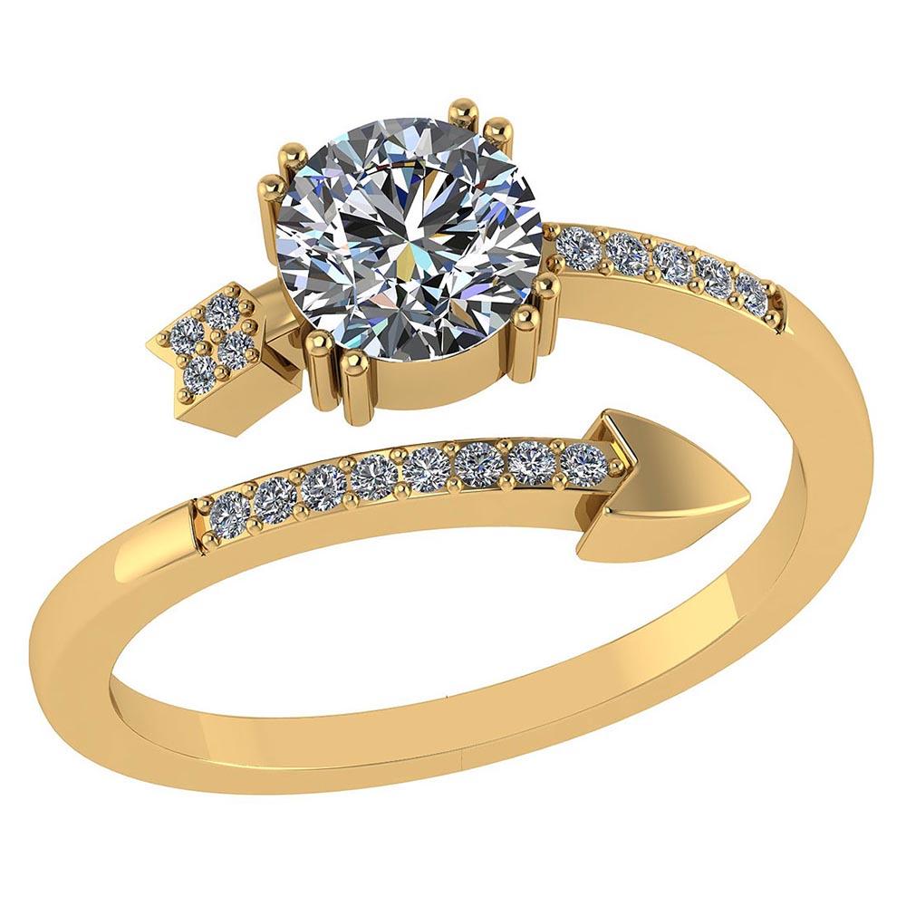 Certified .70 CTW Round Diamond 14K Yellow Gold Ring