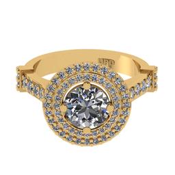 1.95 Ctw SI2/I1 Diamond 14K Yellow Gold Engagement Halo Ring