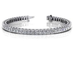 CERTIFIED 14K WHITE GOLD 9 CTW G-H SI2/I1 CLASSIC DIAMOND BOX TENNIS BRACELET MADE IN USA