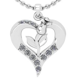 0.10 Ctw SI2/I1 Diamond 14K White Gold Pendant Necklace