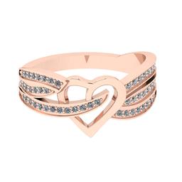 0.40 Ctw Si2/i1 Diamond 14K Rose Gold Groom Band Ring