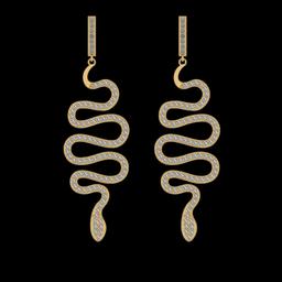 1.52 Ctw VS/SI1 Diamond 14K Yellow Gold Dangling Earrings