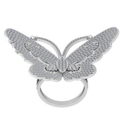 3.18 Ctw SI2/I1 Diamond 14K White Gold Butterfly Engagement/Wedding Ring