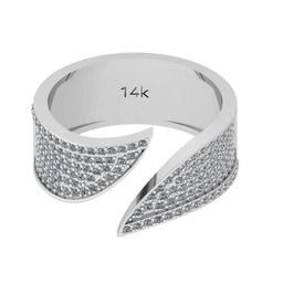 1.03 Ctw Si2/i1 Diamond 14K White Gold Men's Band Ring