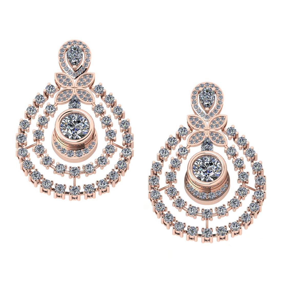 8.00 Ctw SI2/I1 Diamond 14K Rose Gold Earrings