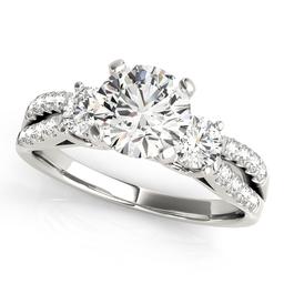 Certified 1.00 Ctw SI2/I1 Diamond 14K White Gold three Stone Ring