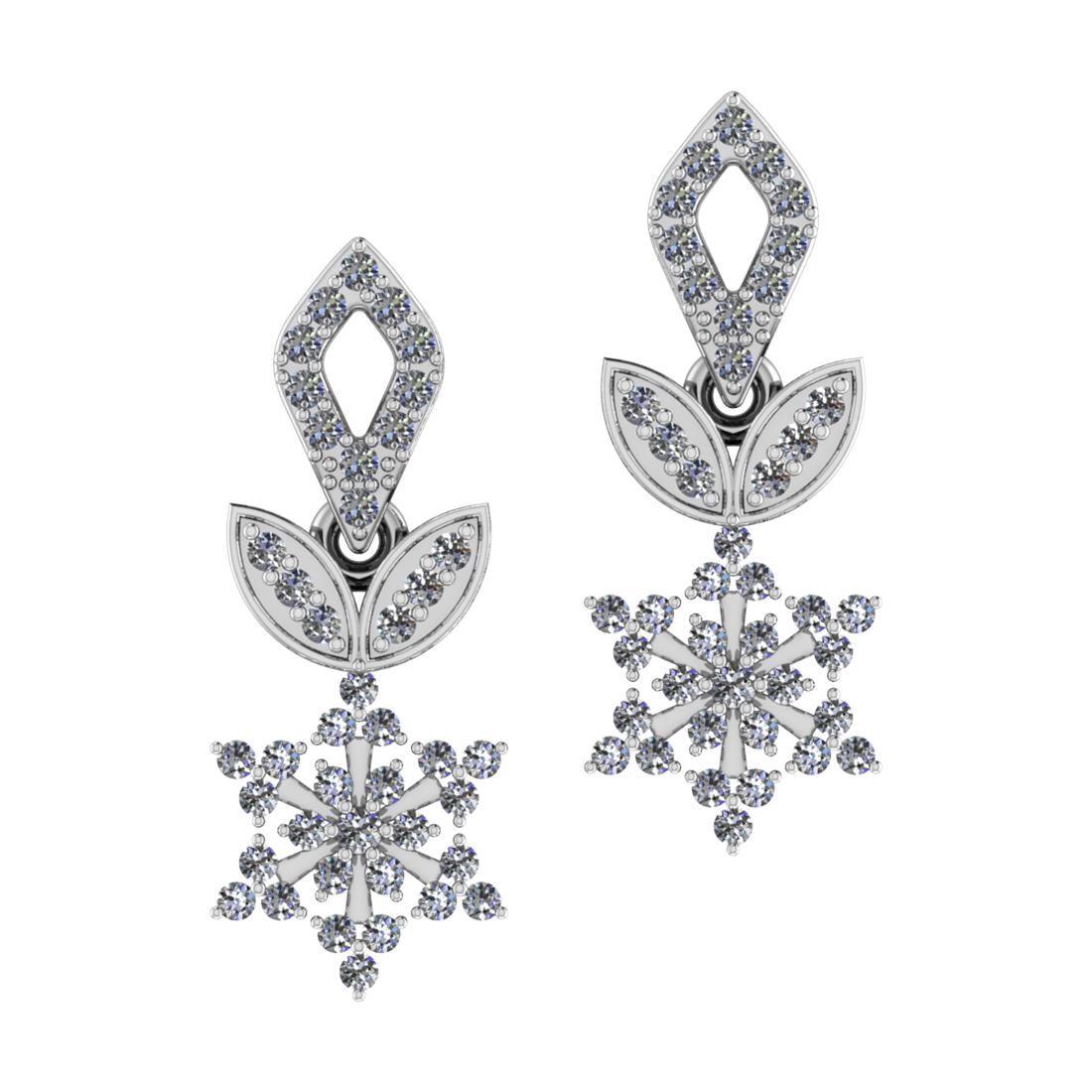 0.50 Ctw SI2/I1Diamond 14K White Gold Earrings