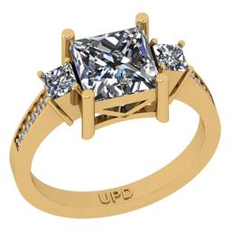 1.50 ctw GIA Certified Center StoneDiamond 14K Yellow Gold Engagement Ring