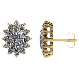 VS/SI1 Certified 1.50 CTW Round Diamond 14K Yellow Gold Earring