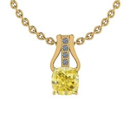 Certified 0.56 Ct GIA Certified Natural Fancy Yellow Diamond and White Diamond 18K Yellow Gold Penda