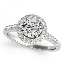 CERTIFIED PLATINUM 1.22 CTW J-K/VS-SI1 DIAMOND HALO ENGAGEMENT RING