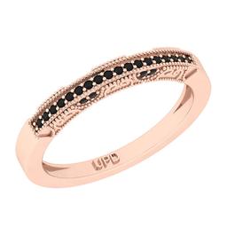 0.15 Ctw i2/i3 Treated Fancy Black Diamond Style Prong Set 14K Rose Gold Eternity Band Ring