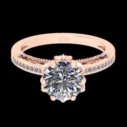 2.61 Ctw VS/SI1 Diamond 14K Rose Gold Vintage Style Ring