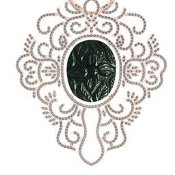 23.93 Ctw SI2/I1 Emerald And Diamond 14K Rose Gold Pendant