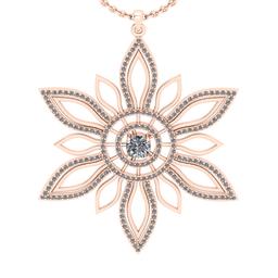 1.62 Ctw SI2/I1 Diamond 14K Rose Gold Beautiful Pendant Necklace