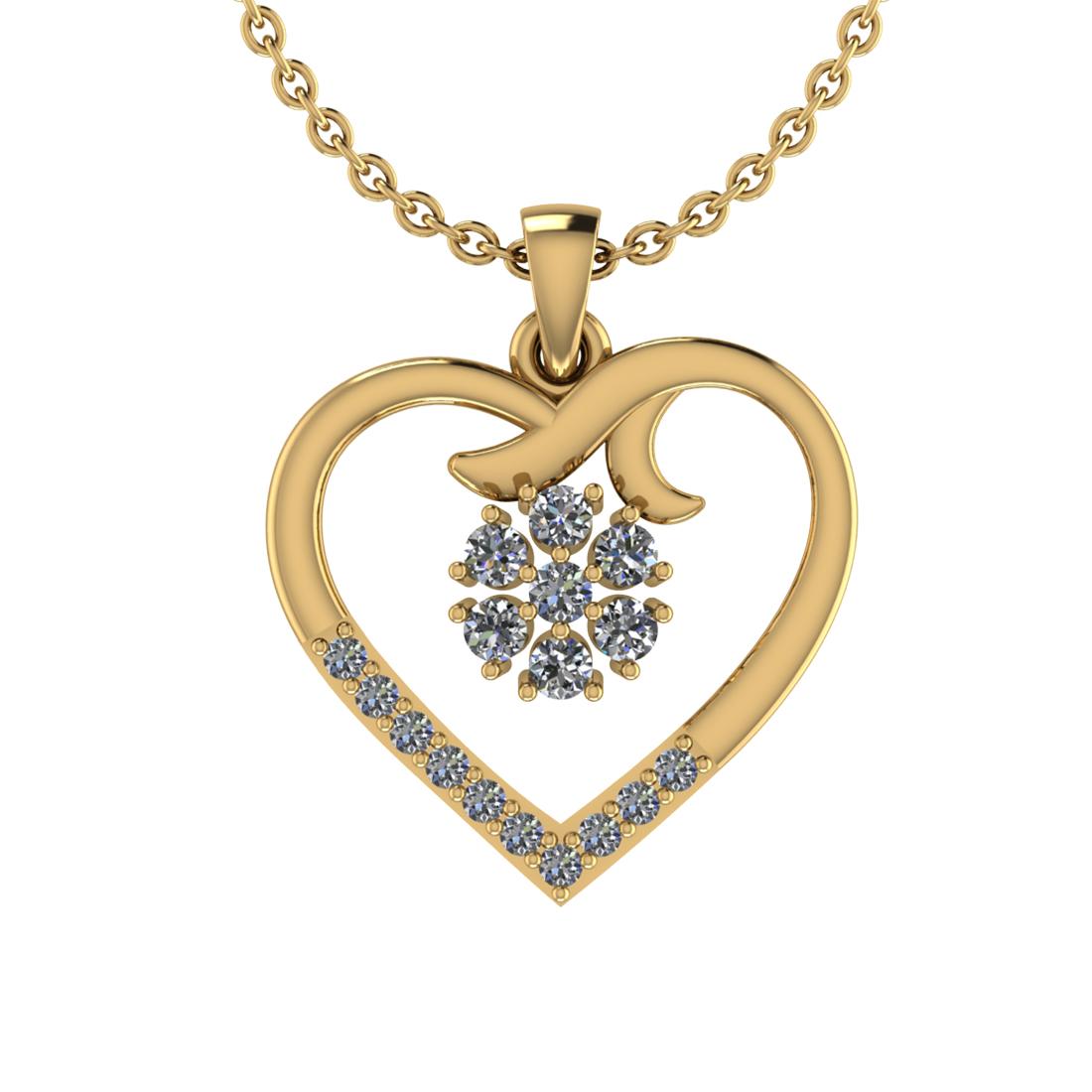 0.18 Ctw SI2/I1 Diamond 14K Yellow Gold Valentine's Day special Pendant