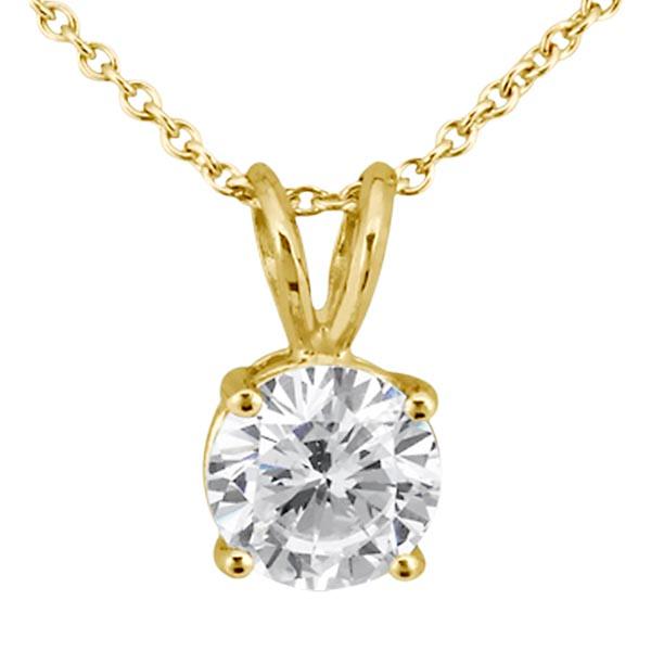 0.33ct. Round Diamond Solitaire Pendant in 18k Yellow Gold (I, SI2-SI3)