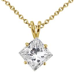 0.50ct. Princess-Cut Diamond Solitaire Pendant in 18k Yellow Gold (I, SI2-SI3)