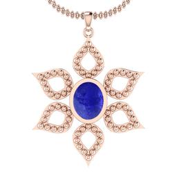 Certified 3.50 Ctw Tanzanite 14K Rose Gold Victorian Style Pendant