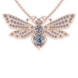 3.70 Ctw SI2/I1 Diamond 14K Rose Gold Creature Necklace