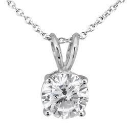 2.00ct. Round Diamond Solitaire Pendant in 18k White Gold (I, SI2-SI3)