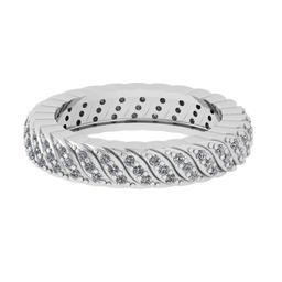 0.80 Ctw Si2/i1 Diamond 14K White Gold Band Ring