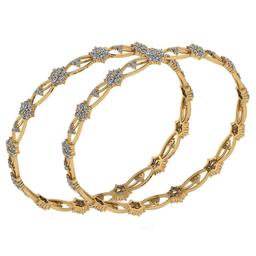 Certified 6.55 Ctw Diamond VS/SI1 Bangles 14K Yellow Gold Made In USA