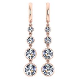 Certified 1.73 Ctw Diamond VS/SI1 Earrings For 14K Rose Gold