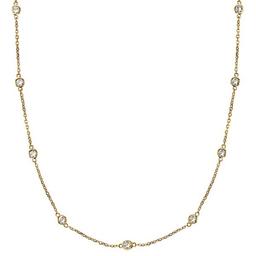 Station Bezel-Set Necklace in 14k Yellow Gold 0.50 ctw