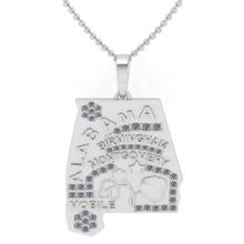 0.83 Ctw SI2/I1 Diamond 14K White Gold Express your Country/ state love ALABAMA Necklace