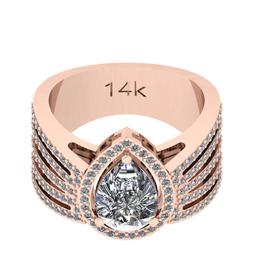 1.68 Ctw SI2/I1 Diamond 14K Rose Gold Engagement Halo Ring